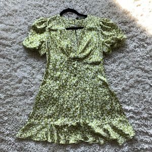 Zara Satin Effect Floral print dress